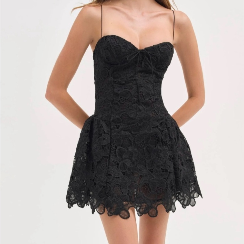 For Love And Lemons Black Lace Mini Dress